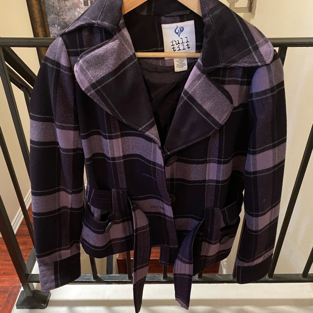 Full tilt  purple plaid jacket